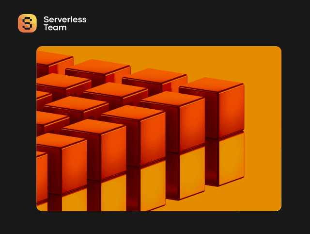 Square blocks representing serverless databases in the could.