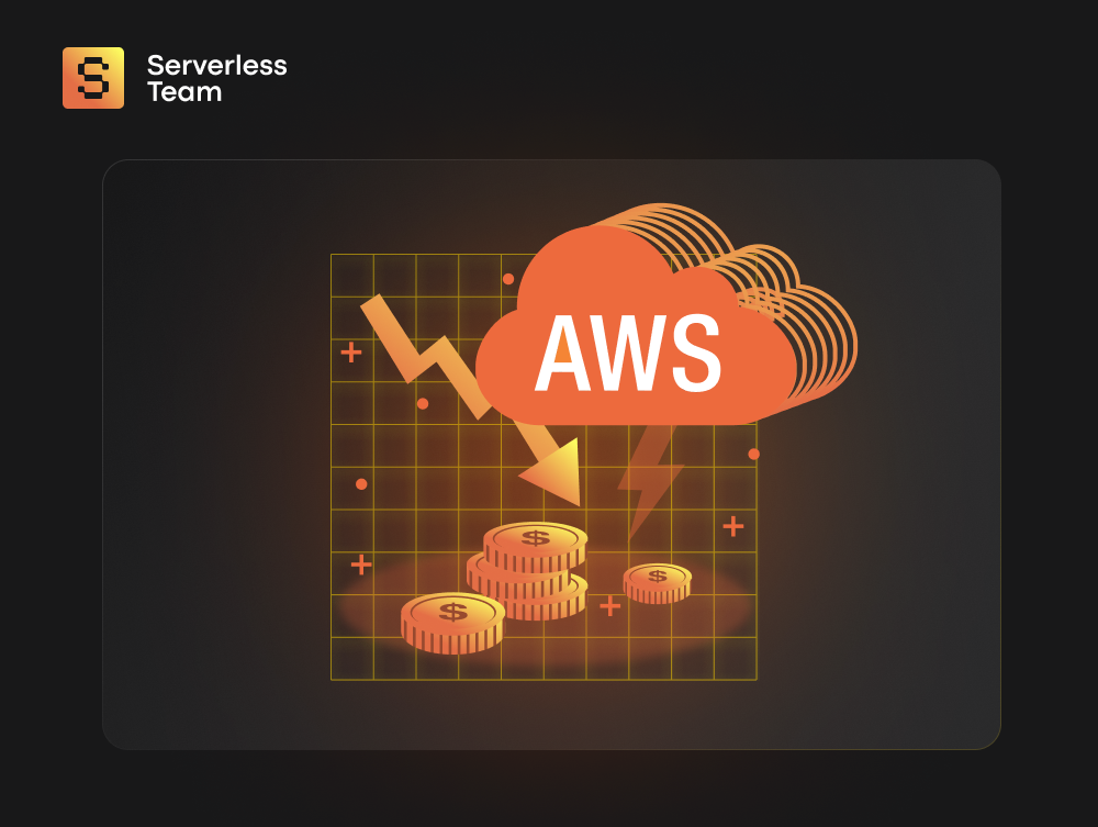 Arrows that show how costs are going down for AWS cloud.
